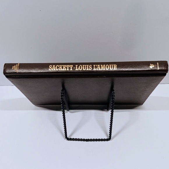 Faux Leather Back Louis L'Amour SACKETT W/Gold Autograph on Front 1981 - Picture 2 of 8